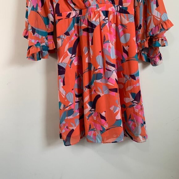 Clover & Sloane Flutter Sleeve Floral Mini Dress Women's Size XS - Picture 4 of 8